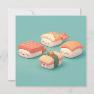 Tarjeta postal de Bandeja Variada de Nigiri de Sus