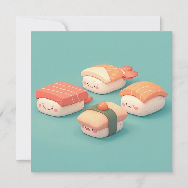 Tarjeta postal de Bandeja Variada de Nigiri de Sus (Anverso)