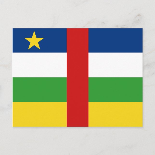 Tarjeta postal de bandera centrafriana (Anverso)