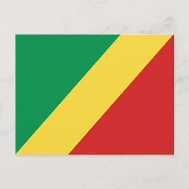 Tarjeta postal de bandera de Congo-Brazzaville (Anverso)