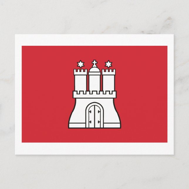 Tarjeta postal de bandera de Hamburgo (Anverso)