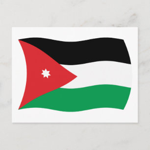 Tarjeta postal de bandera de Jordania