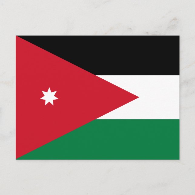 Tarjeta postal de bandera de Jordania (Anverso)