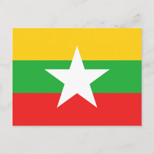 Tarjeta postal de bandera de Myanmar
