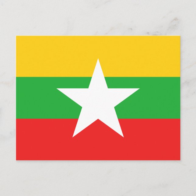 Tarjeta postal de bandera de Myanmar (Anverso)