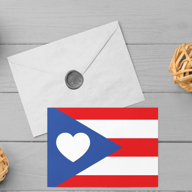 Tarjeta postal de bandera de Puerto Rico (puerto rican flag heart postcard)