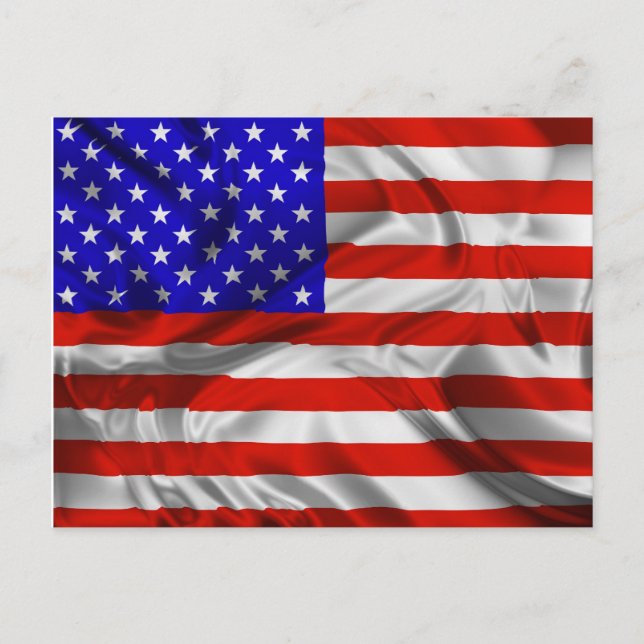 Tarjeta postal de bandera de seda de Estados Unido (Anverso)