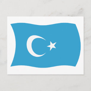 Tarjeta postal de bandera uigur de Xinjianj