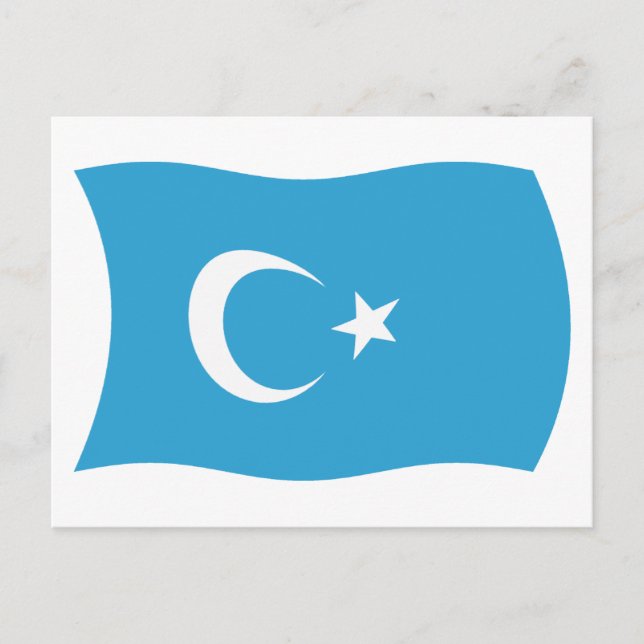 Tarjeta postal de bandera uigur de Xinjianj (Anverso)