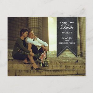 Tarjeta postal de banner en negro y blanco para gu