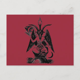 TARJETA POSTAL DE BAPHOMET ROJA
