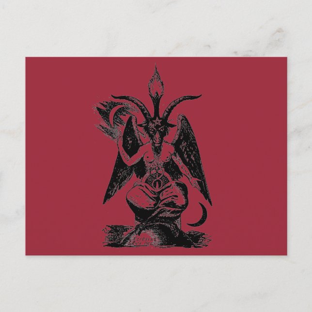TARJETA POSTAL DE BAPHOMET ROJA (Anverso)