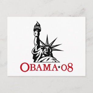 Tarjeta postal de Barack Obama 2008 Estatua de la 