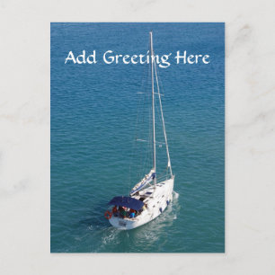 Tarjeta postal de barco de vela