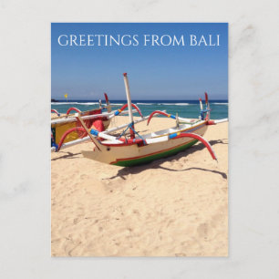 tarjeta postal de barcos de nusa dua