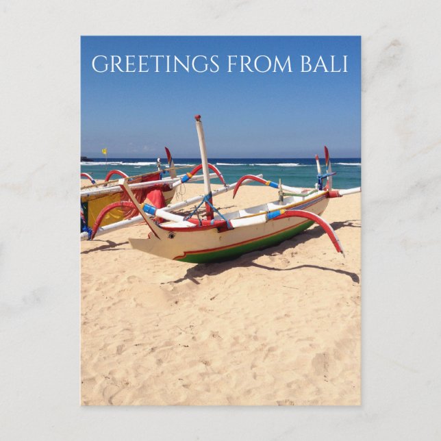 tarjeta postal de barcos de nusa dua (Anverso)