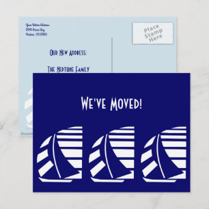 Tarjeta Postal de Barcos de Vela de Carreras Azul