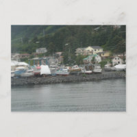 Tarjeta postal de barcos pesqueros de la isla de K