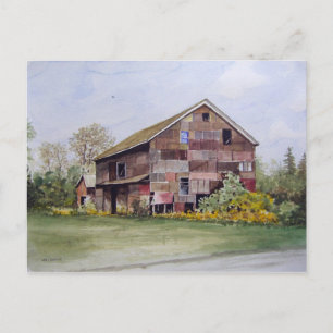 Tarjeta postal de Barn-parchwork