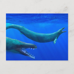 Tarjeta postal de Basilosaurus (ballena prehistóri