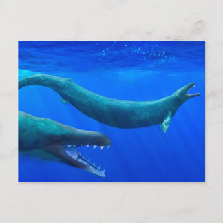 Tarjeta postal de Basilosaurus (ballena prehistóri