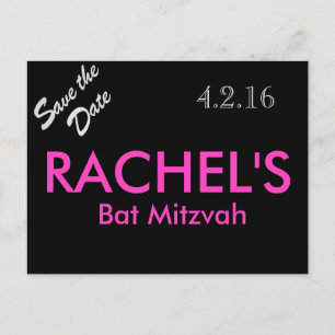 Tarjeta postal de Bat Mitzvah para guardar la fech