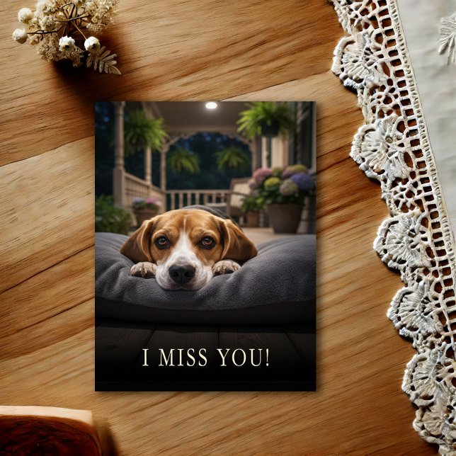 Tarjeta postal de Beagle lindo Te extraño (Subido por el creador)