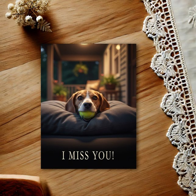 Tarjeta postal de Beagle lindo Te extraño (Subido por el creador)