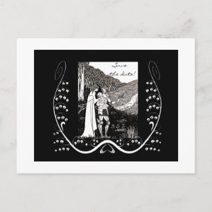 Tarjeta postal de Beardsley Knight & Lady para gua
