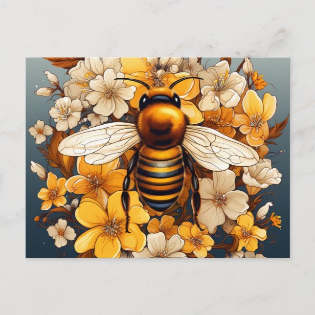 TARJETA POSTAL DE BEE DE PRIMAVERA (Anverso)