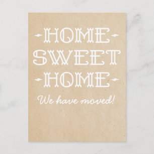 Tarjeta postal de Beige Caprichosa Hogar Dulce Hog