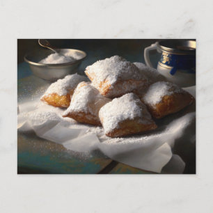 Tarjeta postal de Beignets de Nueva Orleans