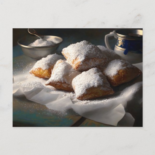 Tarjeta postal de Beignets de Nueva Orleans (Anverso)