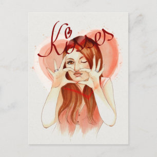 Tarjeta postal de besos