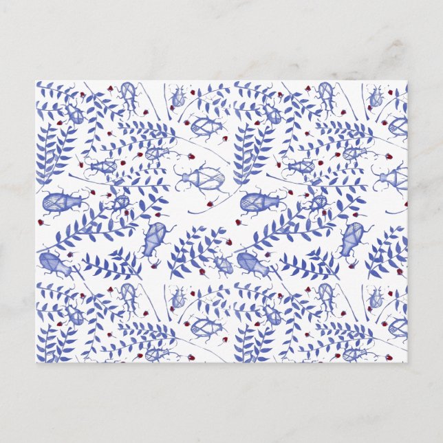 Tarjeta postal de bicho y fresa (Anverso)
