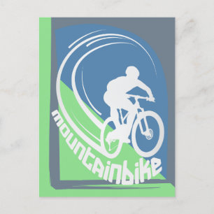Tarjeta postal de bicicleta de montaña MTB Downhil
