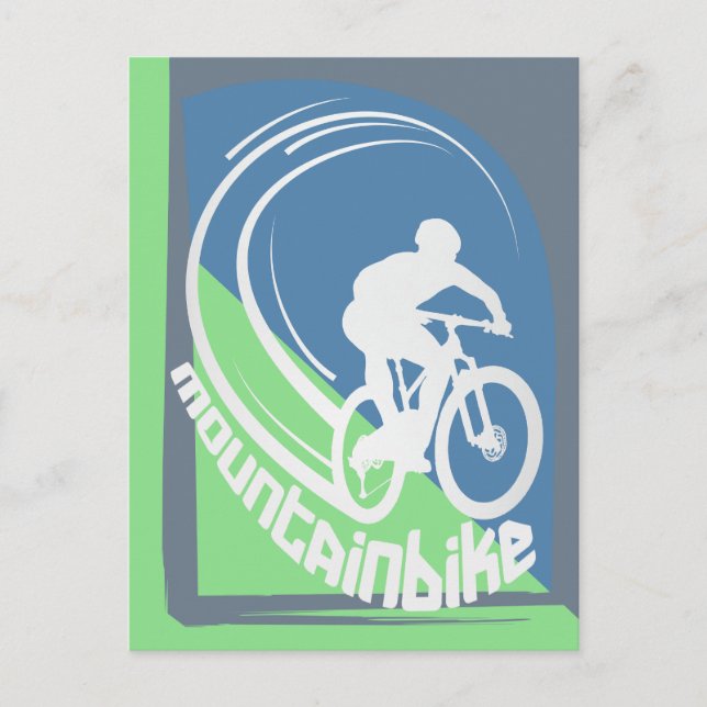 Tarjeta postal de bicicleta de montaña MTB Downhil (Anverso)