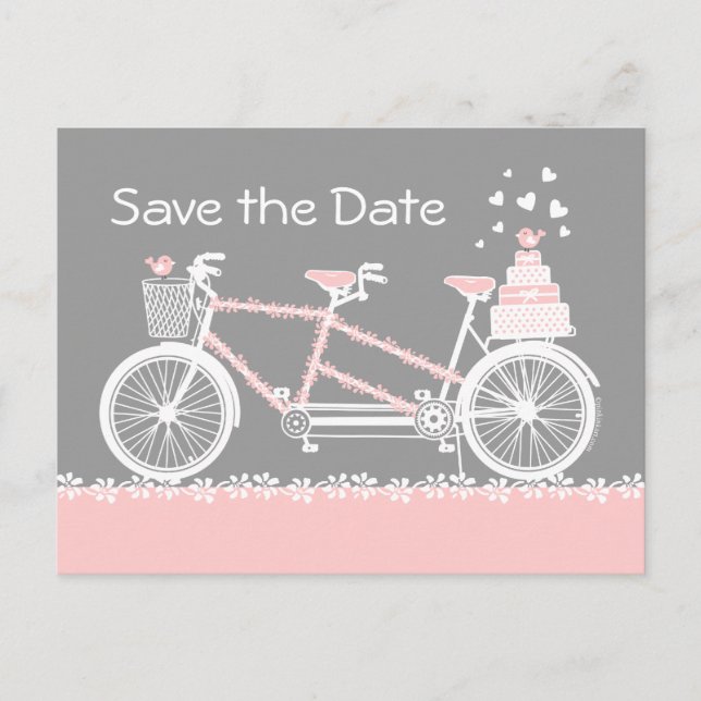 Tarjeta postal de bicicleta tándem para guardar la (Anverso)