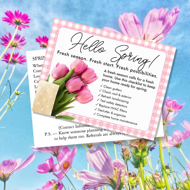 Tarjeta postal de bienes raíces de Hola Primavera  (Subido por el creador)