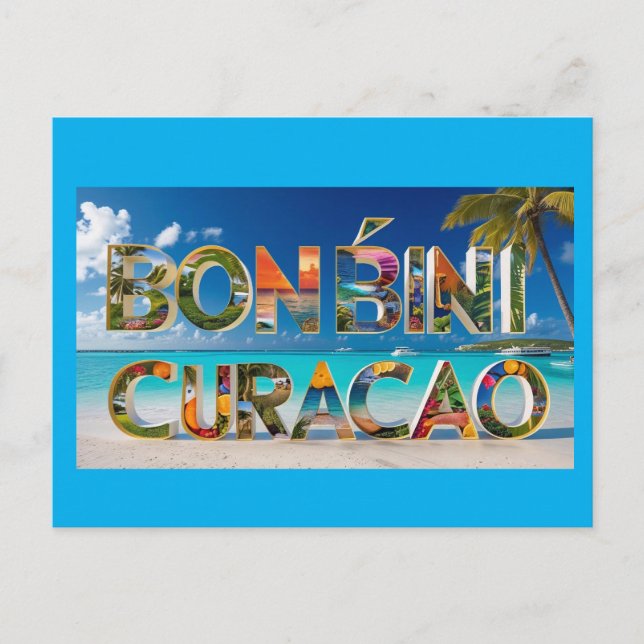 Tarjeta postal de bienvenida a Curazao (Anverso)