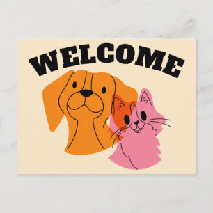 Tarjeta postal de bienvenida a nuestro negocio de 