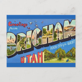 Tarjeta postal de bienvenida Brigham Utah