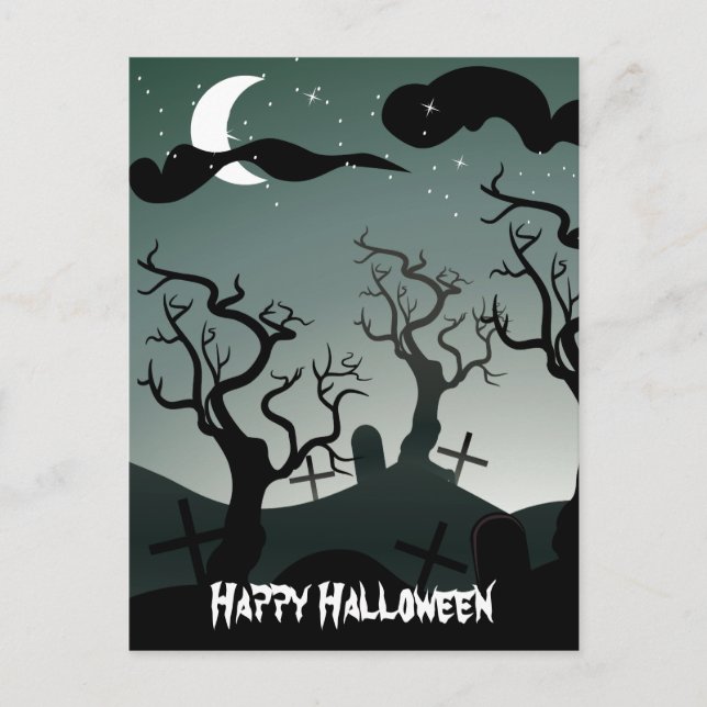 Tarjeta postal de bienvenida de Graveyard Hallowee (Anverso)