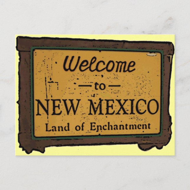 Tarjeta postal de bienvenida de Nuevo México (Anverso)