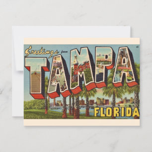 Tarjeta postal de bienvenida Retro Tampa Florida