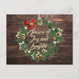 Tarjeta postal de bienvenida Wreath de temporada d