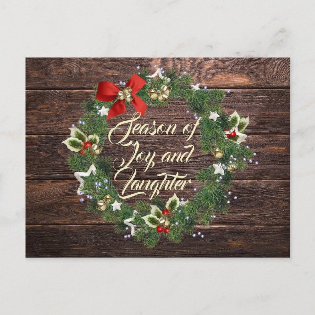 Tarjeta postal de bienvenida Wreath de temporada d (Anverso)