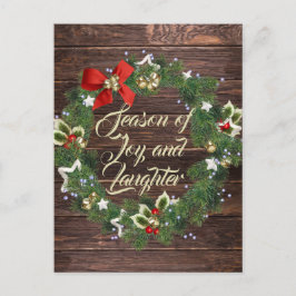 Tarjeta postal de bienvenida Wreath de temporada d
