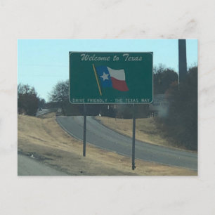 Tarjeta postal de Bienvenido a Texas