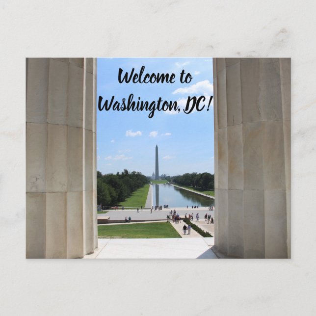 Tarjeta postal de Bienvenido a Washington DC (Anverso)